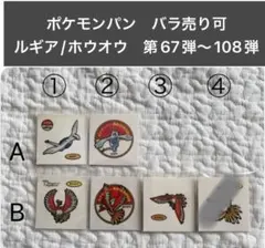 【伝説ポケモン　ルギア/ホウオウ】デコキャラシール ポケモンパン　ポケモンシール