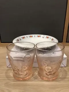 ミスド　ミッフィーのパスタプレート&リラックマのガラスコップ