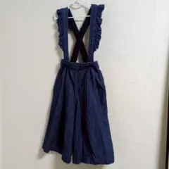 gu デニムブルー フリル付きサロペット 110