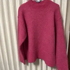 ハイネック ニットセーター ピンク