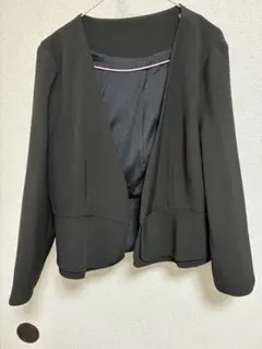 ノーカラージャケット　ボレロ　ブラック XL 結婚式　フォーマル　セレモニー