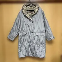 SANYU グレー ダウンジャケット 花柄襟付き