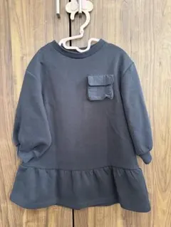 H&M ダークグレー フリル付きワンピース 98/104