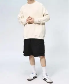 JEMORGAN 柔編み裏毛ラグランスウェットクルー