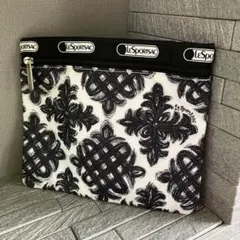 LESPORTSAC ポーチ 白黒模様　レスポ　シック　オシャレ