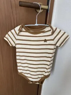 ベビーGAP ストライプ柄ロンパース ベージュ・ブラウン