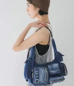 未使用✨️美品　JEANASIS　ジーナシス マルチポケットデニムワンショルダー