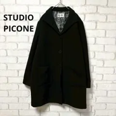 美品】 PICONE ピッコーネノーカラー ジップ七分袖ブルゾン ネイビー 