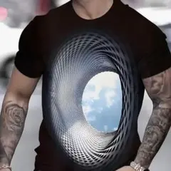 ユニークTシャツ　Tシャツ 3Dプリント　Lサイズ　おもしろTシャツ