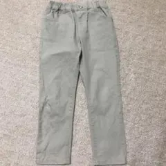 グレー ロングパンツ ゴムウエスト