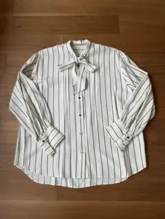 IENA ストライプ　ボウタイブラウス