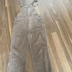 ベージュ コーデュロイ オーバーオール