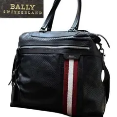 BALLY バリー トートバッグ レザー 2way パンチング ダークブラウン