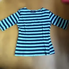 Le minor ストライプ 五分袖 Tシャツ