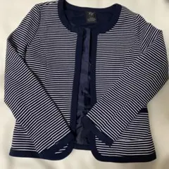 ノーカラージャケット M ネイビー