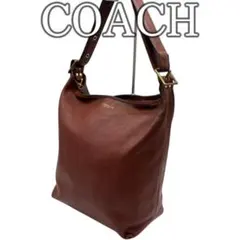 コーチ COACH レザー バケット ショルダーバッグ ブラウン 斜め掛け