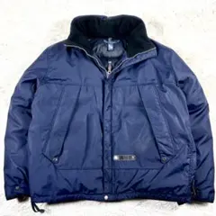 ラルフローレン ミリタリーダウンジャケット ネイビー フード収納 90s XL