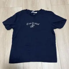 SNIDEL Cou de pied ロゴ 半袖 Tシャツ ネイビーのサムネイル