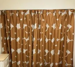 カーテン　2面セット　幅100cm×丈190cm 北欧　オレンジ　2級遮光のサムネイル