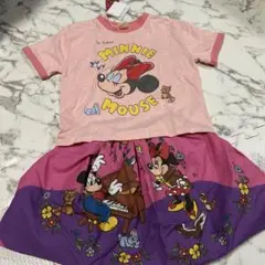 リトシー　ミニーマウス Tシャツとスカートセット 100cm レトロデザイン
