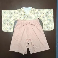 No005 花柄着物風ベビー服90サイズ