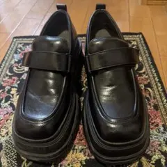 ZARA スクエアトゥーローファー 黒 39サイズ