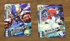 「デジモンクロスウォーズ 超デジカ大戦」カード「シャウトモン」と「バリスタモン」