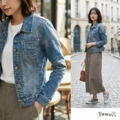 YANUK ヤヌーク【S】デニムジャケット アメリカ製 コットン ライトブルー
