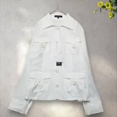 新品タグ付き・ロートレ・アモン(3・L) 白 サファリジャケット風 上着