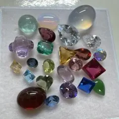 色石　ルース　外し石　詰め合わせ 23番 大 色石 裸石 外し石 ルース まとめ売り □ 約120g カラー