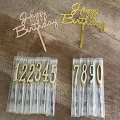 バースデーキャンドル（6なし）&ケーキトッパー