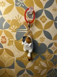 猫　ねこ　みけ　じゃらじゃらキーホルダー　めじるしアクセサリー　②
