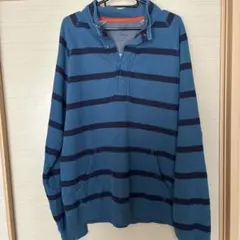 L.L.Bean プルオーバー Mサイズ 青と紺ストライプ