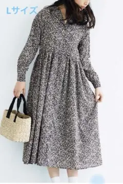 ☆美品☆リバティ花柄 ふんわり七分袖 タックワンピース - メルカリ