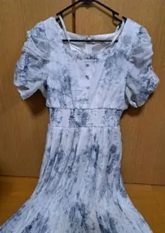 花柄 パフスリーブ ロングワンピース evelyn