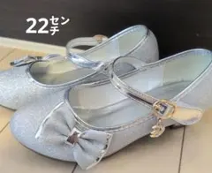 シルバー リボン付き フォーマルシューズ