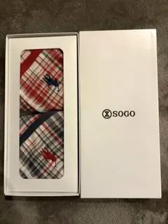 【新品】ポロ ラルフローレンハンカチ2枚セット チェック柄 ギフト箱付き