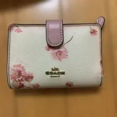 COACH 花柄 二つ折り財布 アウトレット品