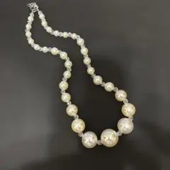 パール調 ビーズネックレス グラデーション