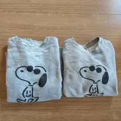 ユニクロ　スヌーピー トレーナー 120・140 2枚セット　長場雄　グレー