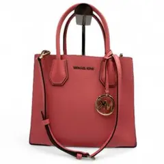 マイケルコース　トートバッグ　ハンドバッグ　2way レザー　ロゴ　ピンク