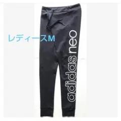 美品アディダス レディースM ビッグロゴレギンス トレーニングタイツ 黒スパッツのサムネイル