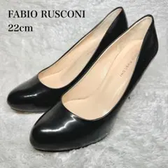 未使用級■FABIO RUSCONI【22.0】アーモンドトゥ ヒール エナメルのサムネイル