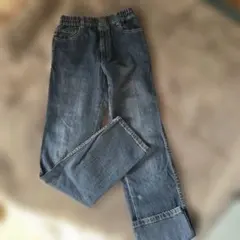 キッズ ダークブルー ストレートパンツ　150