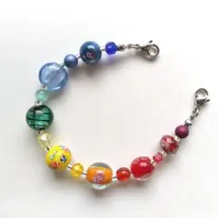 羽織紐〈虹〉とんぼ玉　羽織留め　レース羽織、長羽織、薄羽織に　着物　単衣　袷