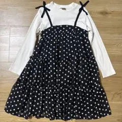 プティマイン petit main ティアードドッキングワンピ 120