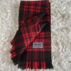 赤チェックマフラー