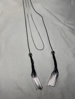 TONAL トーナル　２連　メタルタッセル　ロングネックレス