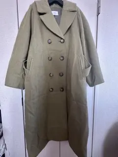 オリーブグリーン MURUA ダブルブレスト ロングコート