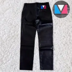 希少　未使用級　ルイヴィトン　羊革　パンツ　ロゴワッペン　ブラック　M相当のサムネイル